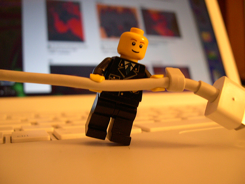 Un muñeco Lego Geek