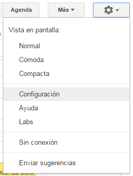 Opciones de configuración Google